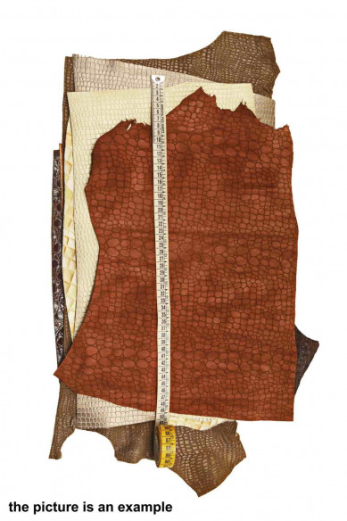 Mix leather scraps - CROC textured - fancy textures and colors, italian leather pieces for crafts  1 lbs-2 lbs
