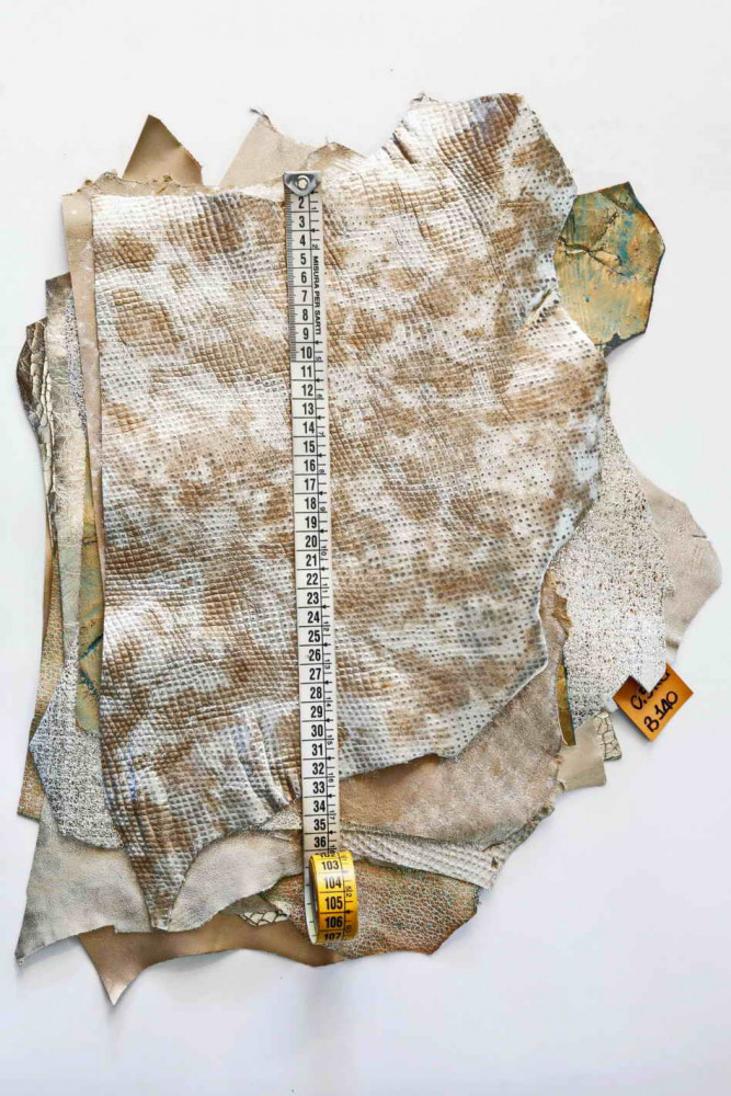 LEATHER scraps - PLATINUM color -...