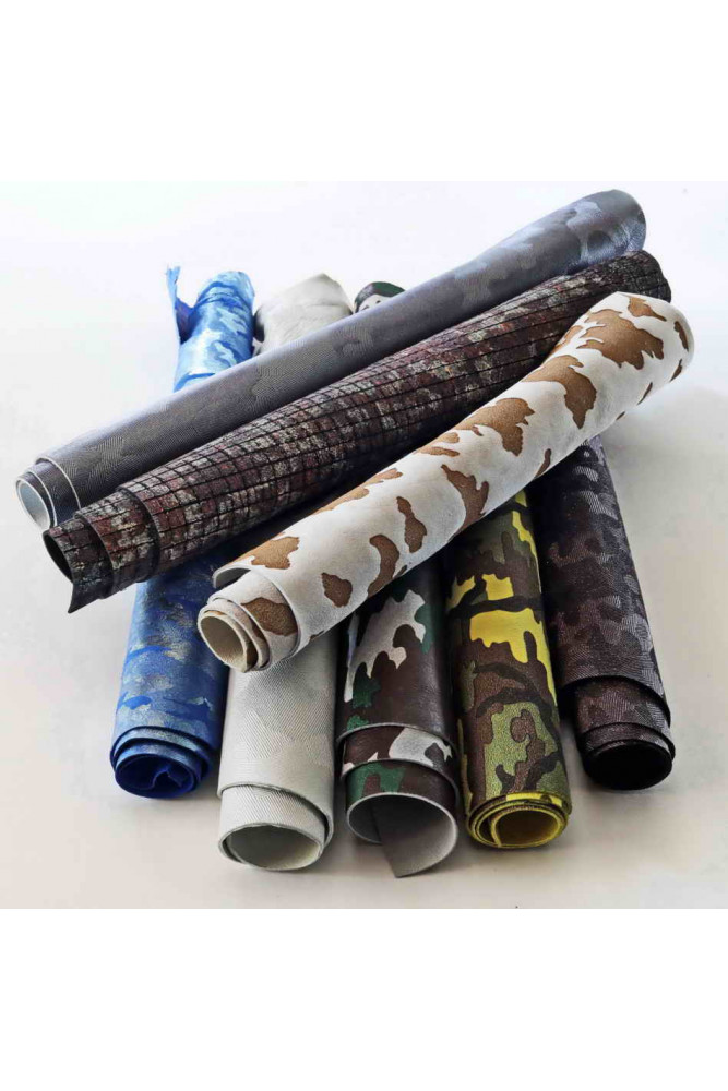 LEATHER scraps - CAMOUFLAGE textures,...