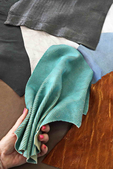 LEATHER scraps - CARVED, colors and softnes various, italian leather pieces   1 lbs