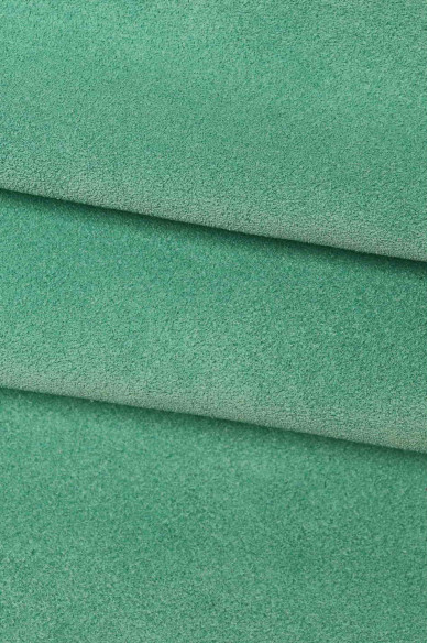 Pellame SCAMOSCIATO turchese, pelle di crosta acquamarina, vitello effetto camoscio morbido