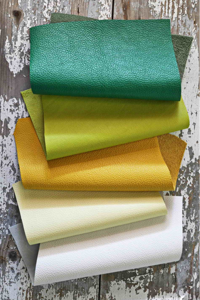 5 Selected leather pieces, light...