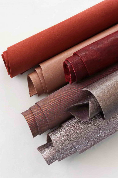 6 Selected leather scraps, warm tones, PINK, RED, mix colorful selection leather remnants as per picture RT118