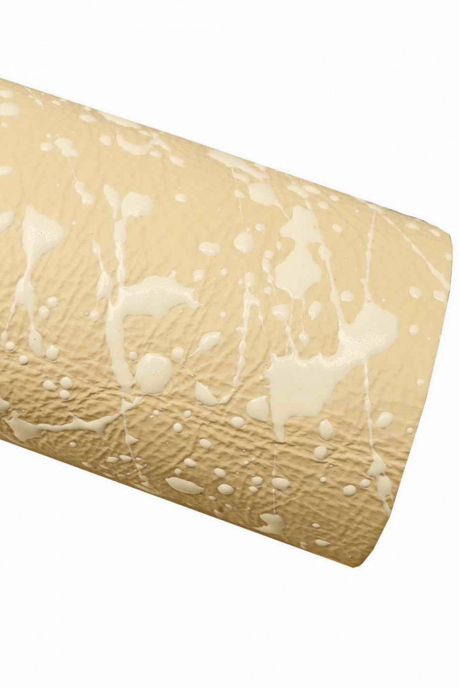 Pelle stampa SCHIZZO beige bianco,...