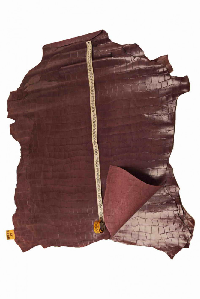 Pelle STAMPA coccodrillo viola, capra...