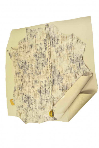 Set di 2 PELLI grigio e beige, assortimento di pellami abbinati, 1 vitello liscio e 1 capretto stampato