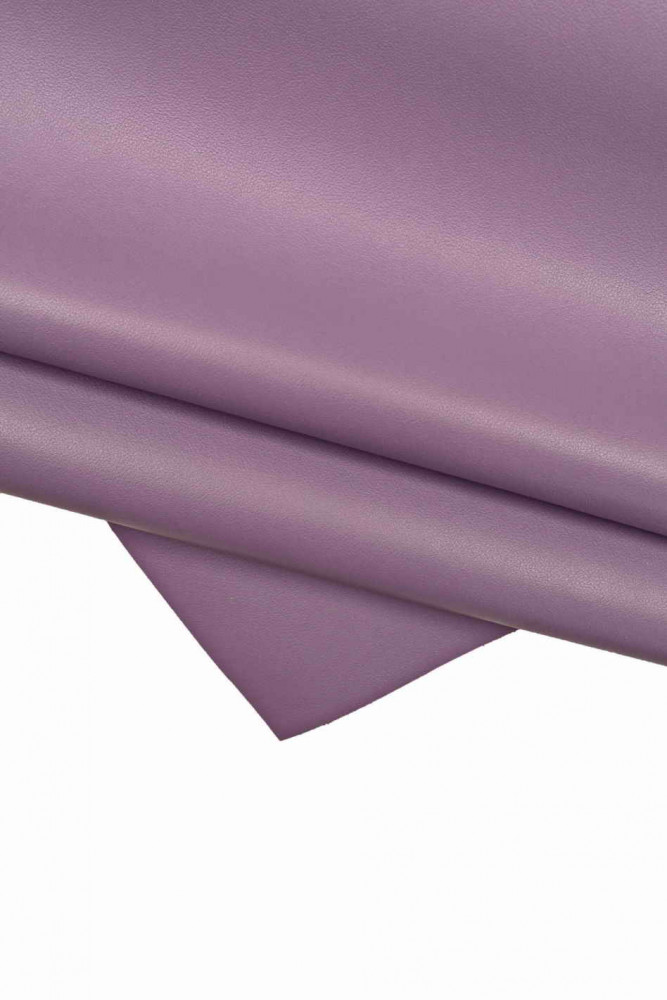 Putple SMOOTH leather hide, soft solid color cowhide, classic semi glossy calfskin
