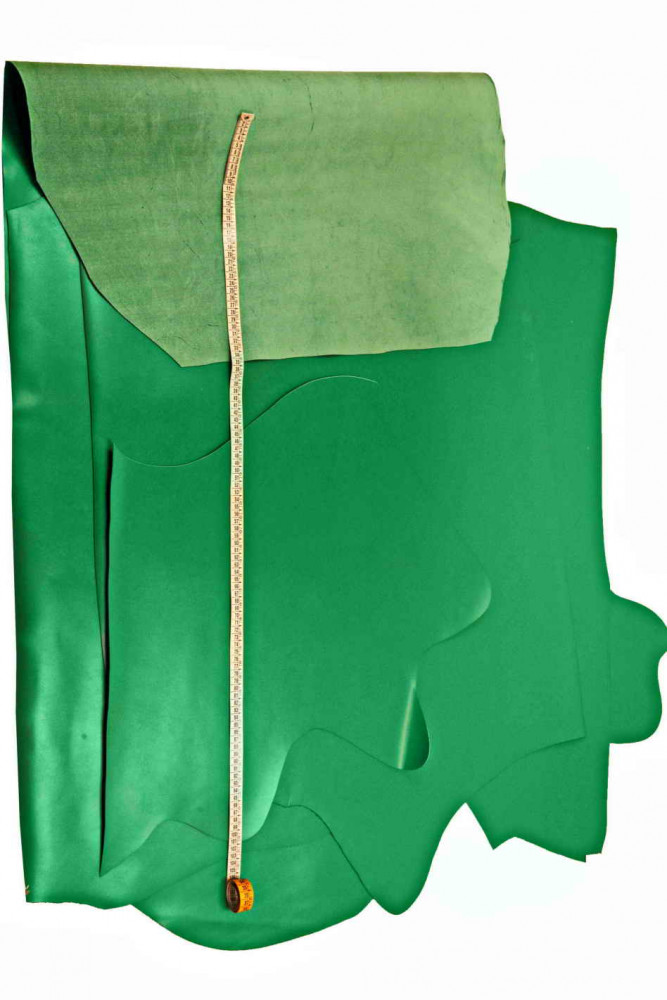 Vitello LISCIO verde, pellame lucido...