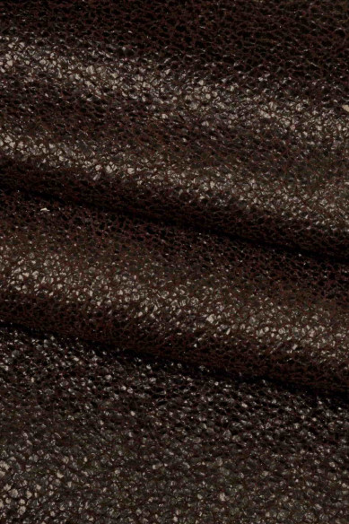 CRACKLE printed leather skin, brown purple textured suede goatskin, crack pattern on sporty soft hide