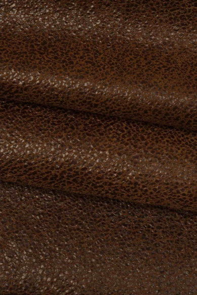 CRACKLE printed leather skin, brown purple textured suede goatskin, crack pattern on sporty soft hide