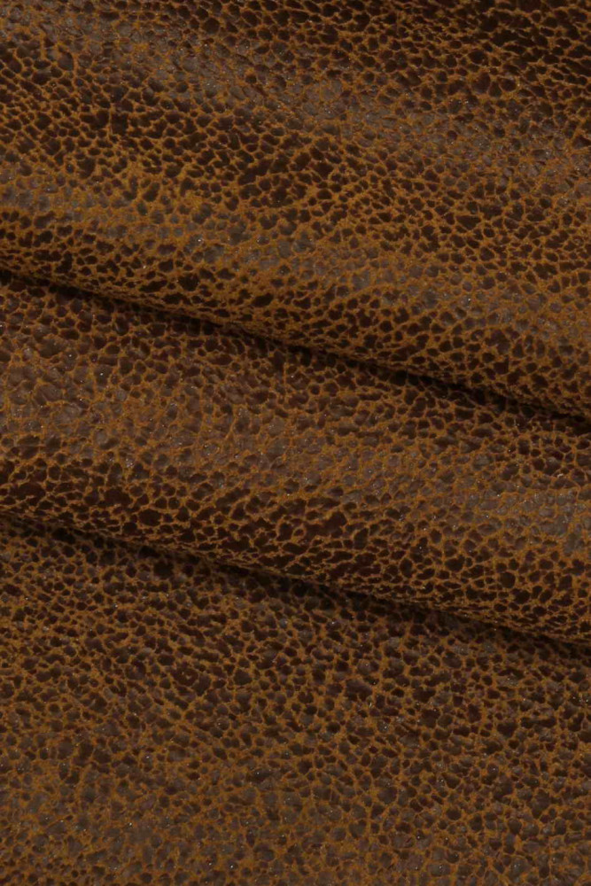 CRACKLE printed leather skin, brown...