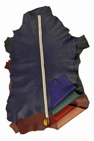 Pelle stampa CRACKLE, capra scamosciata stampata marrone, verde, blu e bordeaux, pelle di camoscio motivo crack