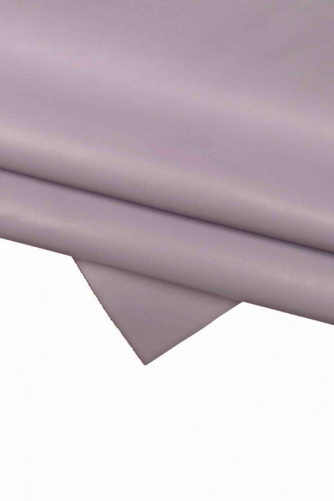 PURPLE stiff leather hide, lilac smooth cowhide, solid color matt calfskin, 1.4-1.5 mm thickness