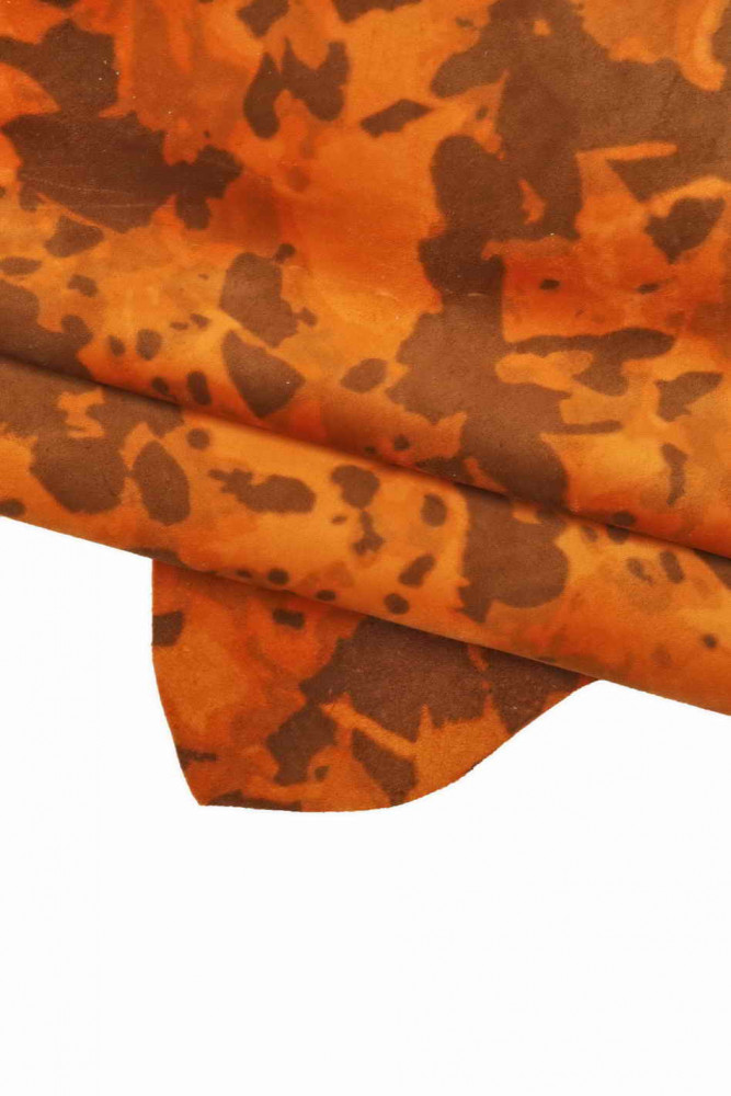 Pelle stampa CAMOUFLAGE arancio...