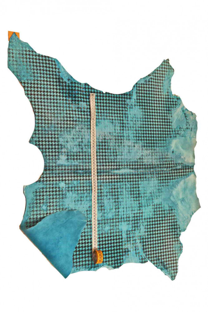 Pied de poule PRINTED hair on leather...