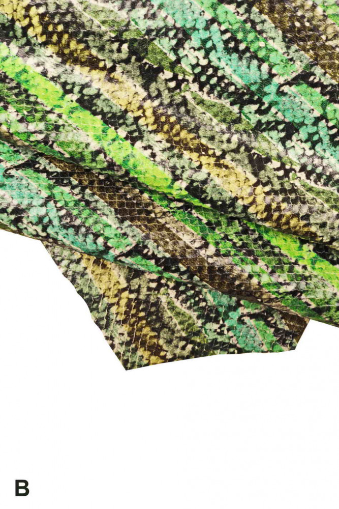 PYTHON printed leather skin, green...