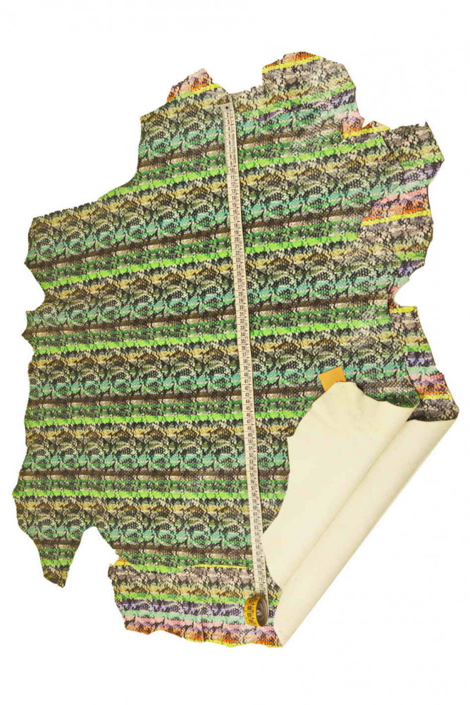 PYTHON printed leather skin, green...