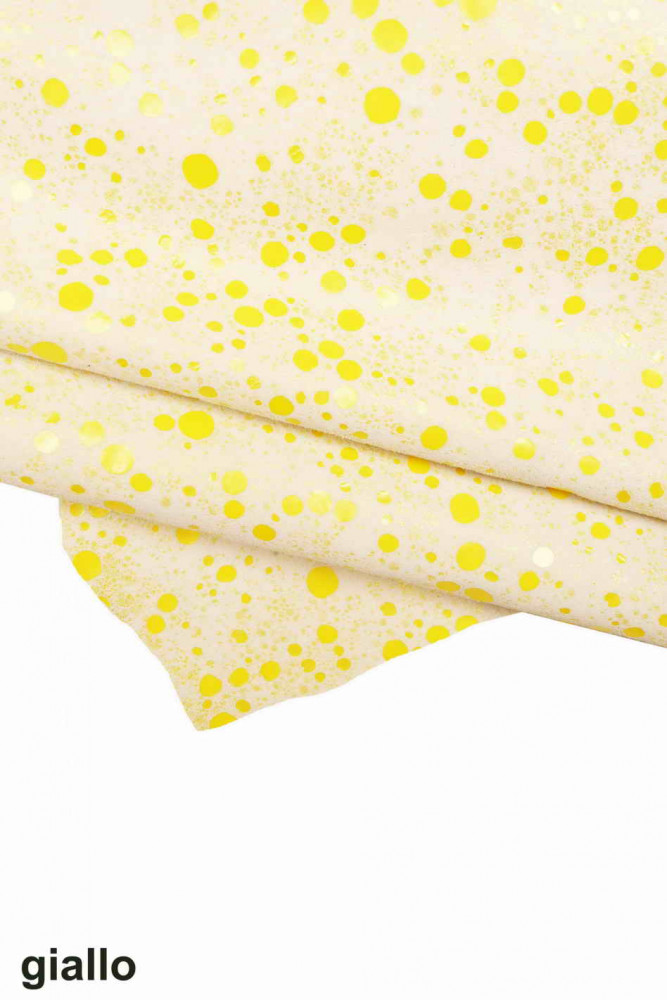 Textured SUEDE goatskin, yellow red...