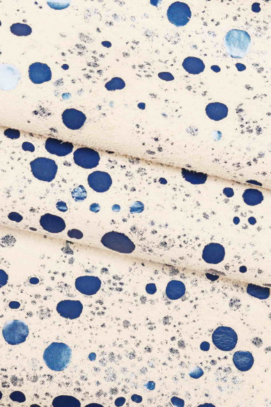 Textured SUEDE goatskin, yellow red blue pattern on white suede leather skin, soft