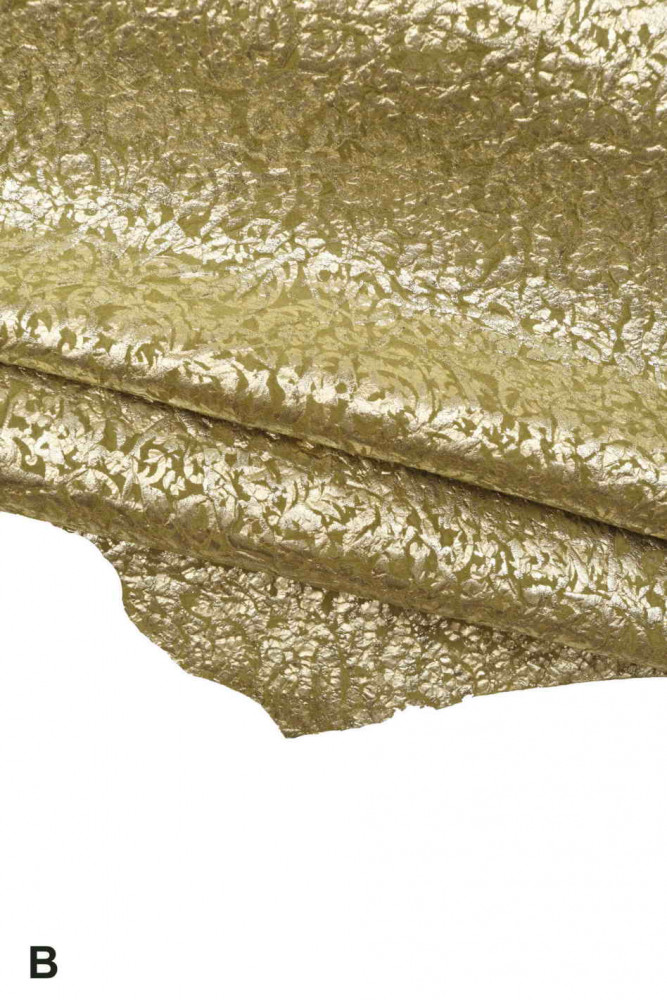 Metallic SUEDE goatskin, green beige...