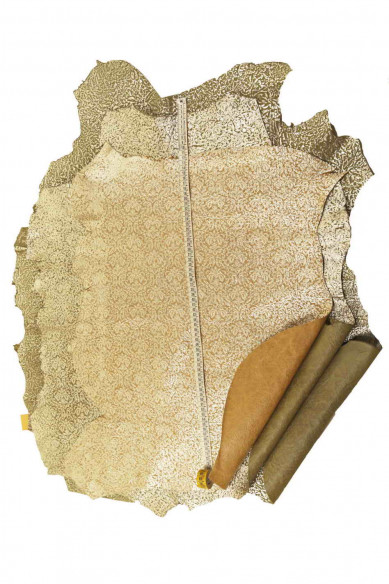 Metallic SUEDE goatskin, green beige metallic printed goatskin, bright embossed nubuck skin