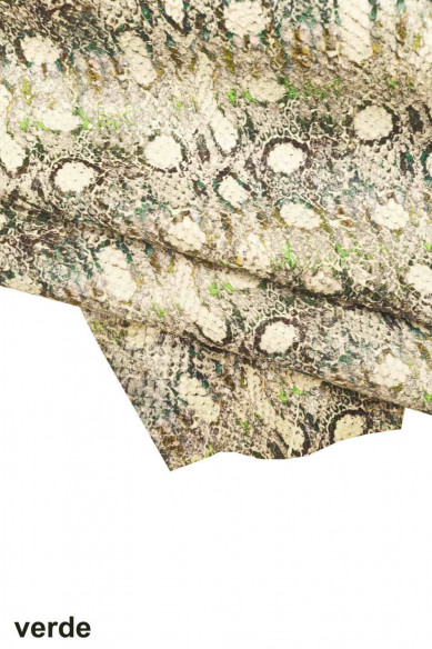 Pelle stampata PITONE rosa, blu, verde, capra intagliata con disegno rettile, pellame motivo serpente super morbido
