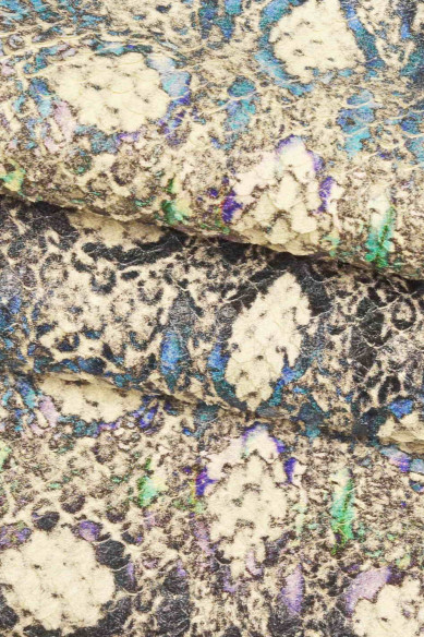 Pelle stampata PITONE rosa, blu, verde, capra intagliata con disegno rettile, pellame motivo serpente super morbido