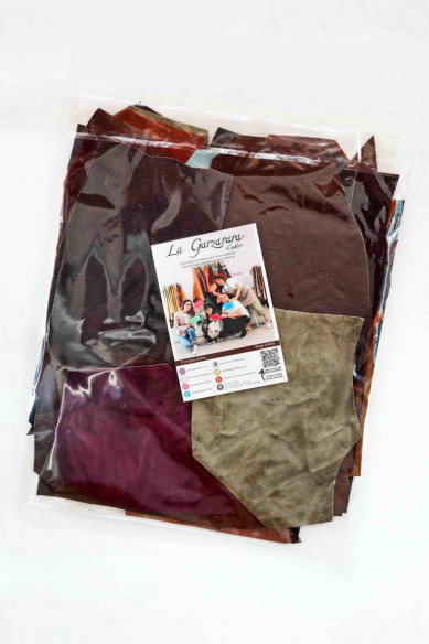 Leather SCRAPS bag, DISTRESSED antiqued leather pieces, colors and grains various    0,7 lbs(0,300 kg) - 1 lbs (0,500 kg)