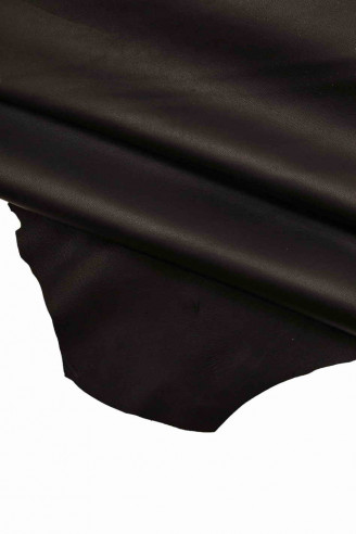 BLACK super SOFT lambskin, semi glossy silky smooth leather skin, black skin 1.0 - 1.2 mm good also for clothing