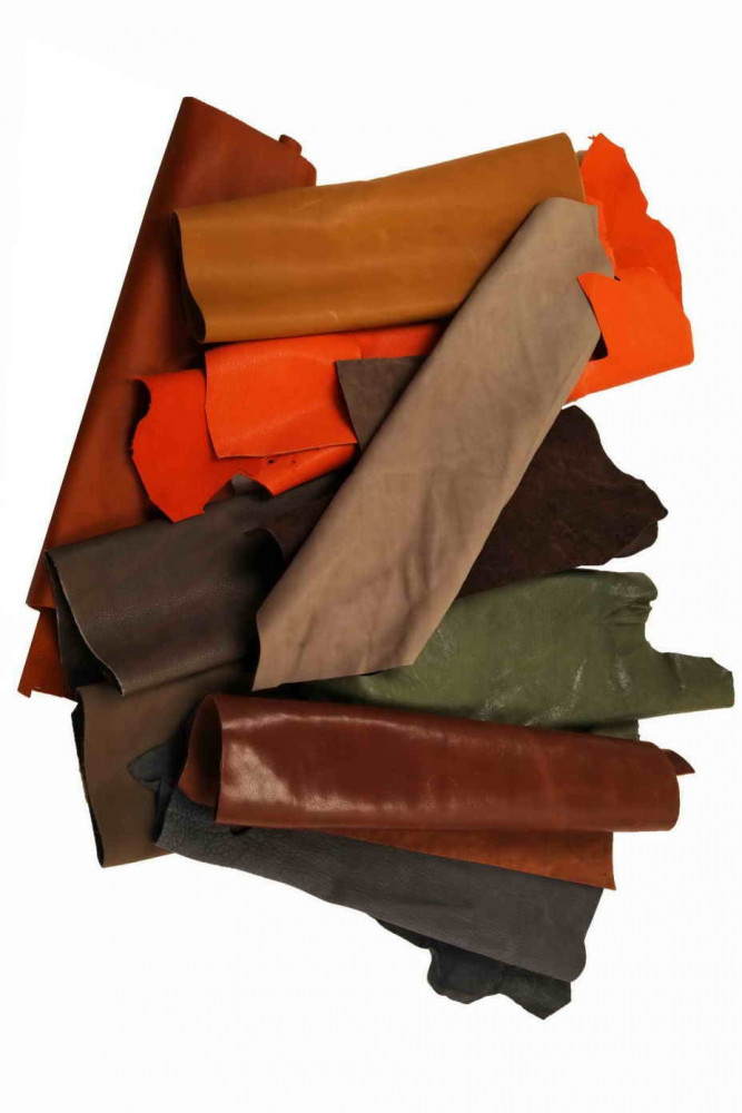 Real Leather Leather Remnants 300gr Different Sizes for  Handicrafts/patching 