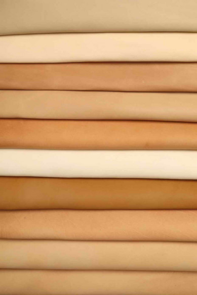 Pack di 5 ritagli di pellami vegetali in colori naturali, scelta casuale