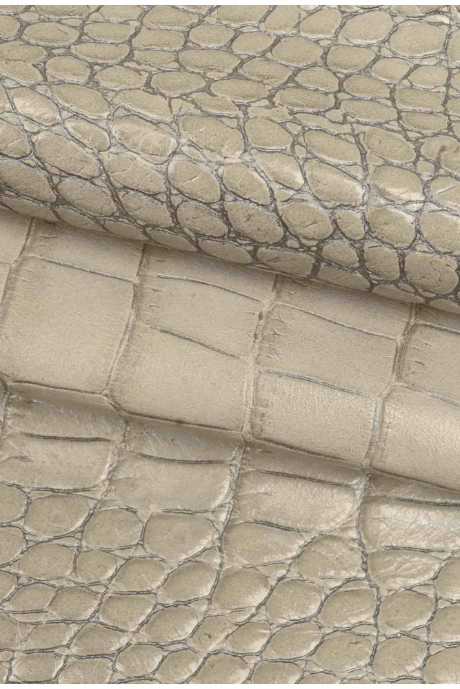 CROCODILE embossed leather hide,...