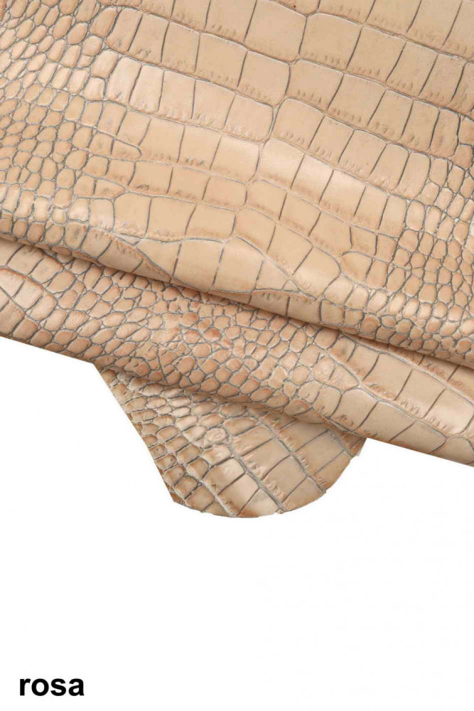 Pelle stampa COCCODRILLO celeste...