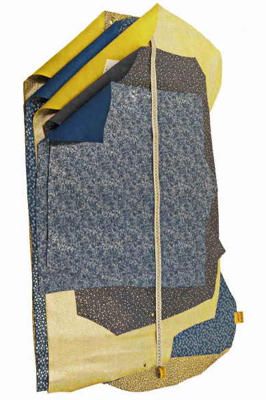 Pellami SCAMOSCIATI metallizzati blu giallo, crosta di vitello laminata stampata, morbida, luminosa, diverse fantasie