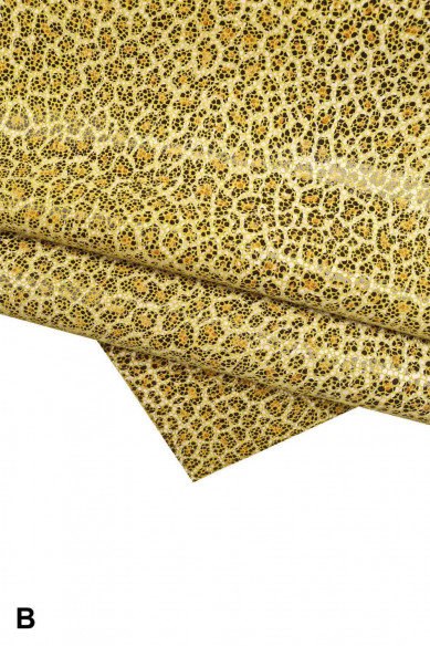 Pellami SCAMOSCIATI metallizzati blu giallo, crosta di vitello laminata stampata, morbida, luminosa, diverse fantasie