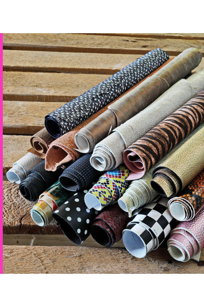 PRINTED Leather Pieces Random...