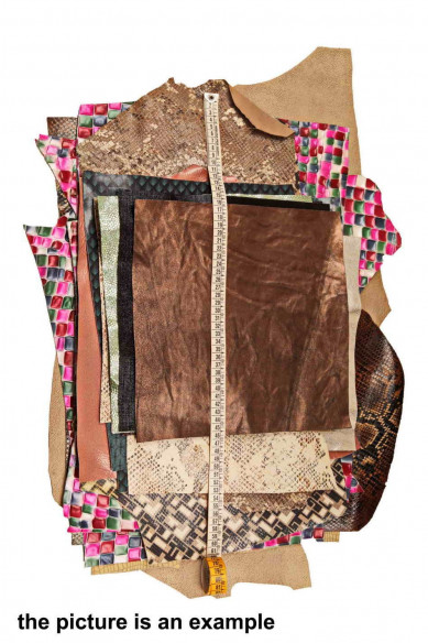 PRINTED Leather Pieces Random Assortment - medium size -mix of colors, patterns, Crafting Bundles  1 lbs- 1,7 lbs- 2 lbs- 4 lbs