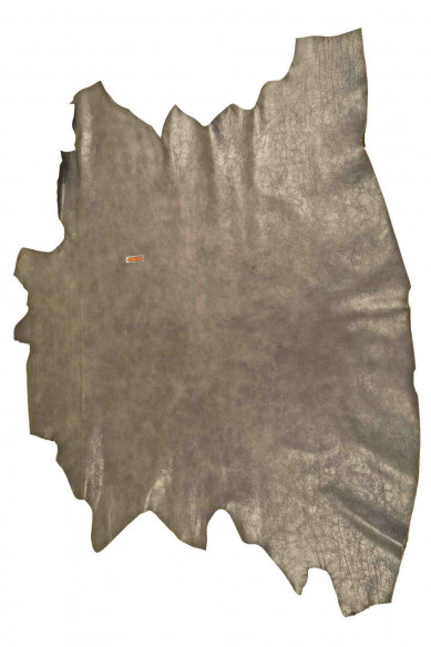 Pellame GRIGIO morbido, vitello sportivo con leggera grana piccola, pelle lucida effetto stropicciato con chiaro scuri