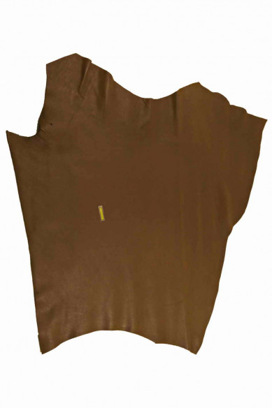 Vitello SPORTIVO marrone, pellame morbido semi lucido, pelle tinta unita con leggera grana naturale
