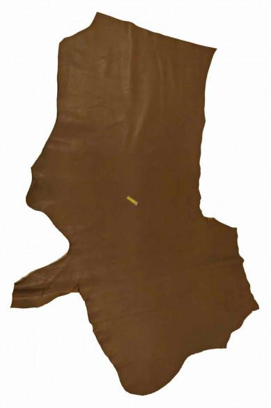 Vitello SPORTIVO marrone, pellame morbido semi lucido, pelle tinta unita con leggera grana naturale