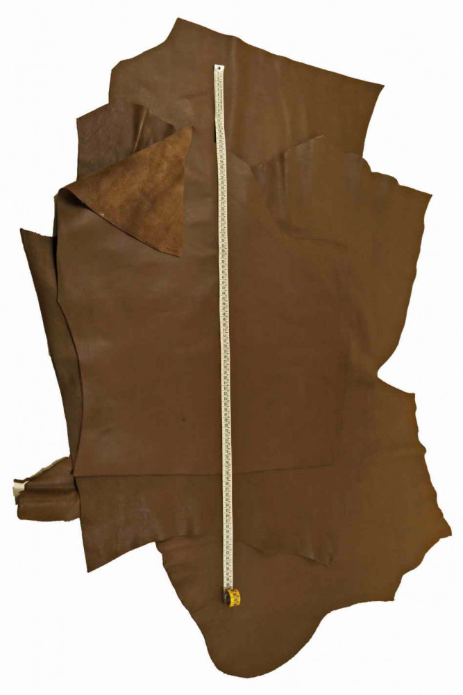 Brown SPORTY leather hide, soft semi...