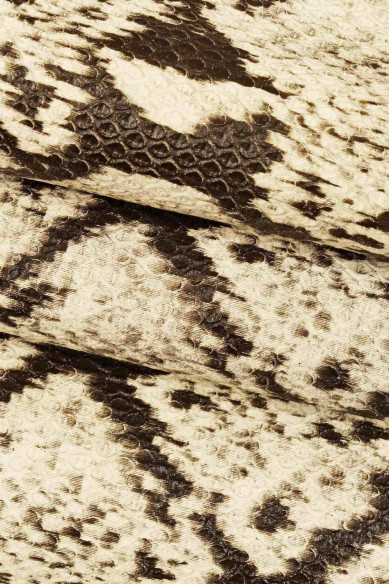 Snake TEXTURED leather hide, semi glossy python cowhide, reptile pattern on calfskin, medium softness