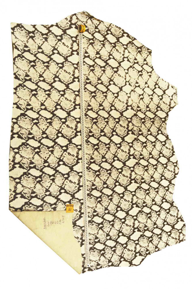 Pellame stampa SERPENTE bianco nero,...