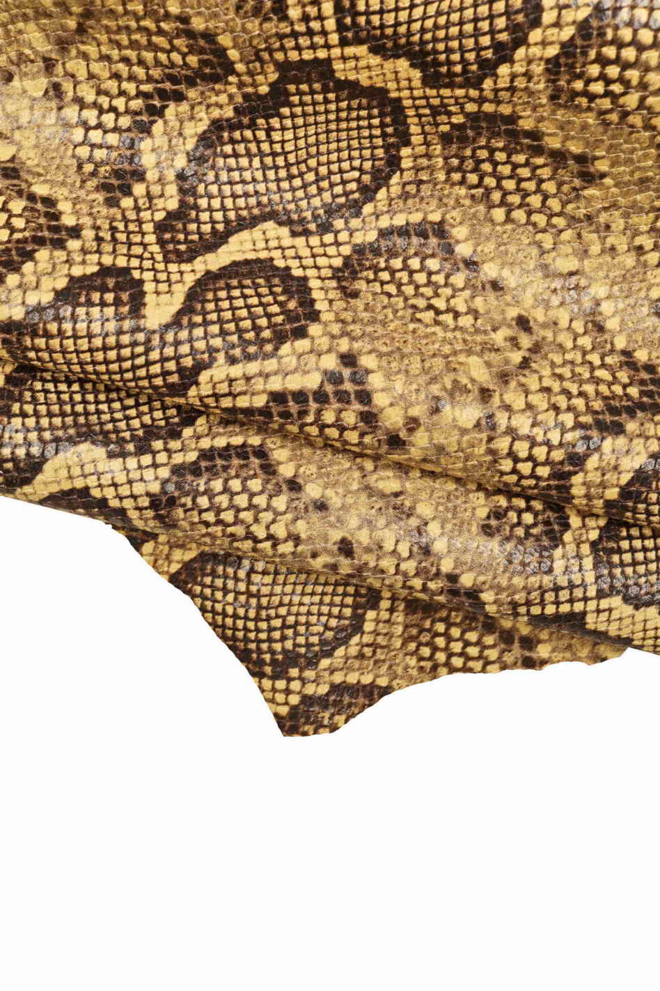 PYTHON textured leather skin, beige black reptile printed goatskin ...