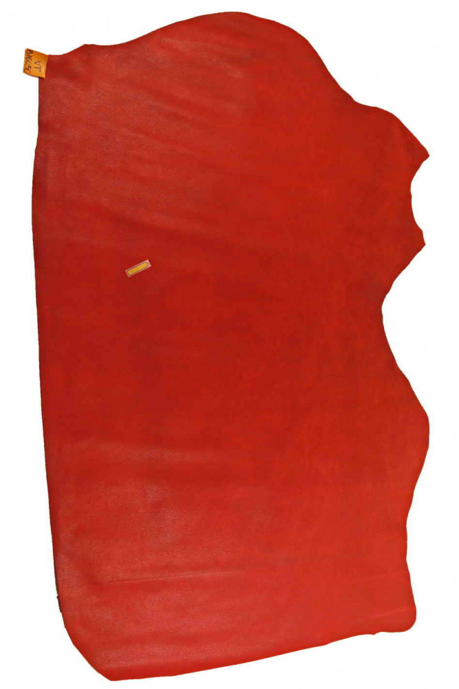 Red SPORTY leather hide, semi glossy...