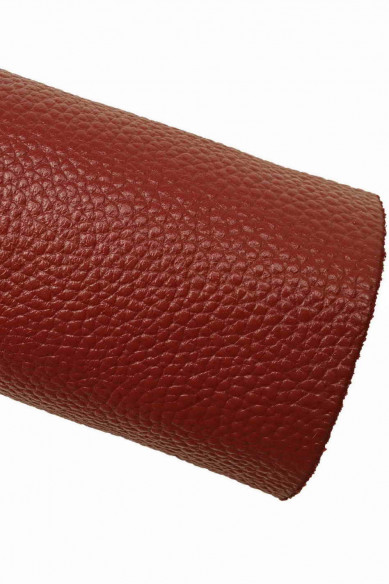 BURGUNDY pebble grain printed cowhide, sporty quite glossy leather hide, embossed calfskin, 1.3-1.5 mm