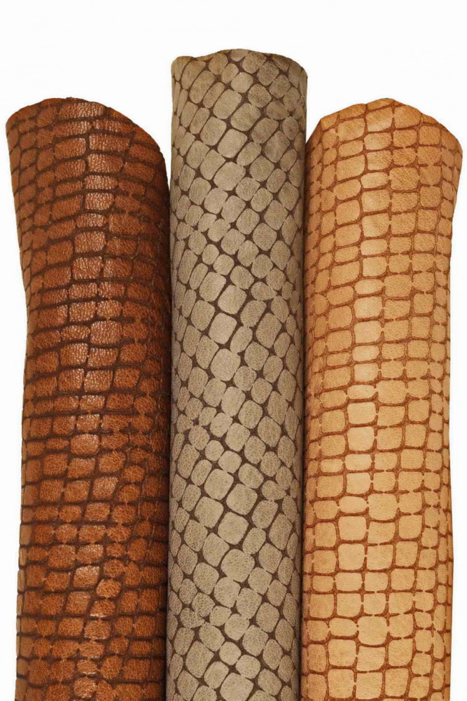 Pelle STAMPA coccodrillo beige,...