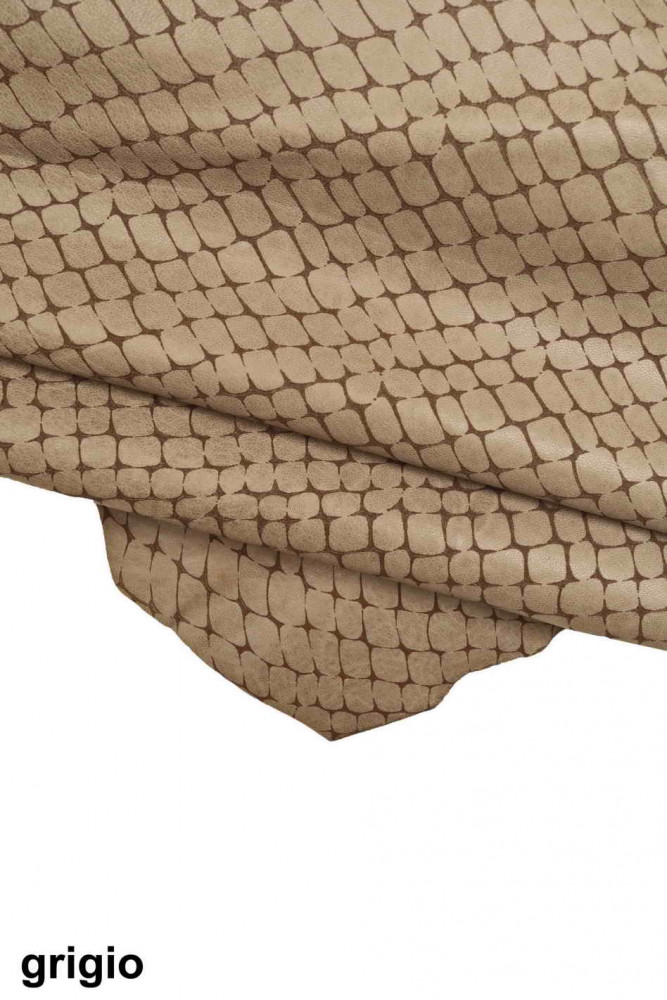 Crocodile PRINTED goatskin, brown,...