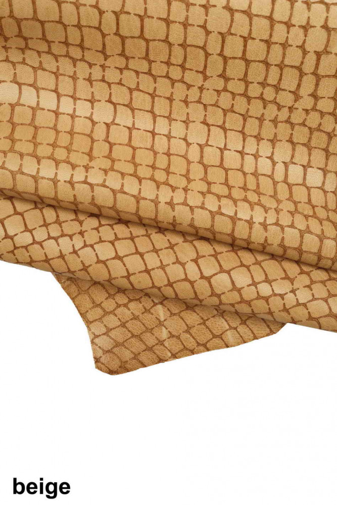 Pelle STAMPA coccodrillo beige,...