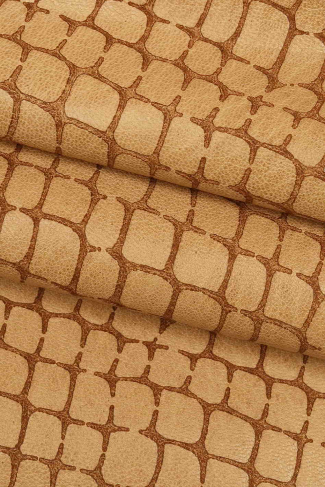 Pelle STAMPA coccodrillo beige,...